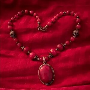 Vintage Nepalese/Balinese Ruby Spiritual Necklace Boho